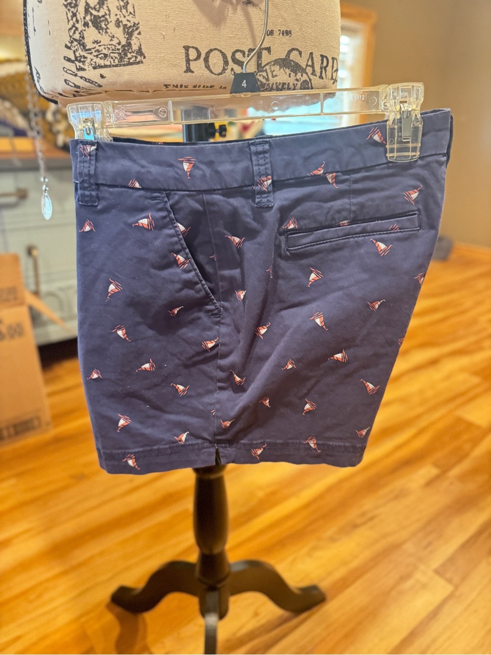 Magellan Outdoors Navy Printed Flat-Front Shorts